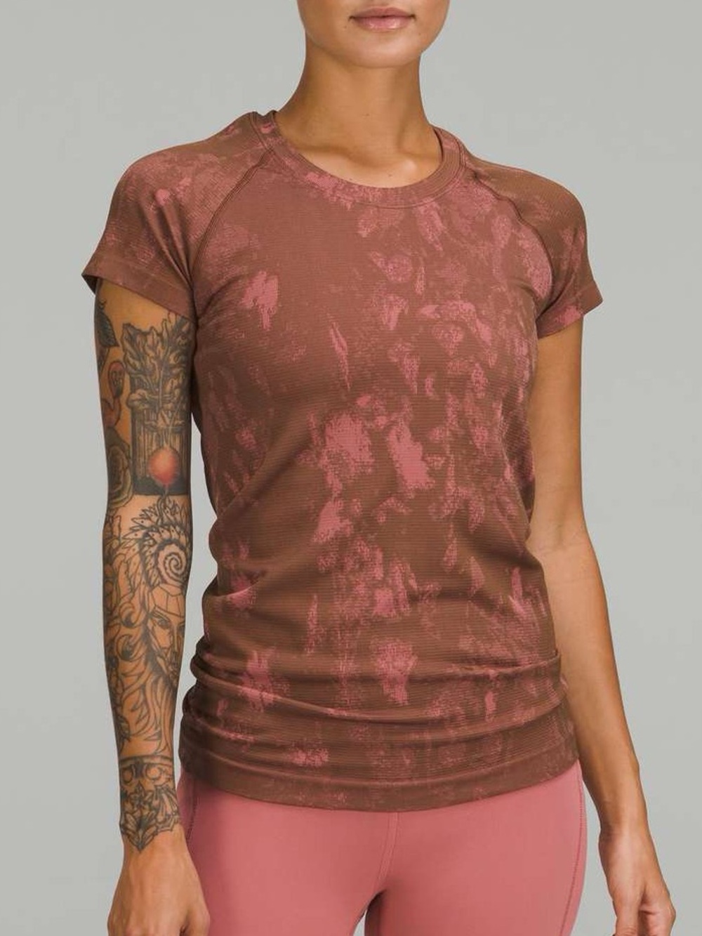 Lululemon Swiftly Tech Short Sleeve 2.0 Shadow Bloom Roasted Brown Brier Rose